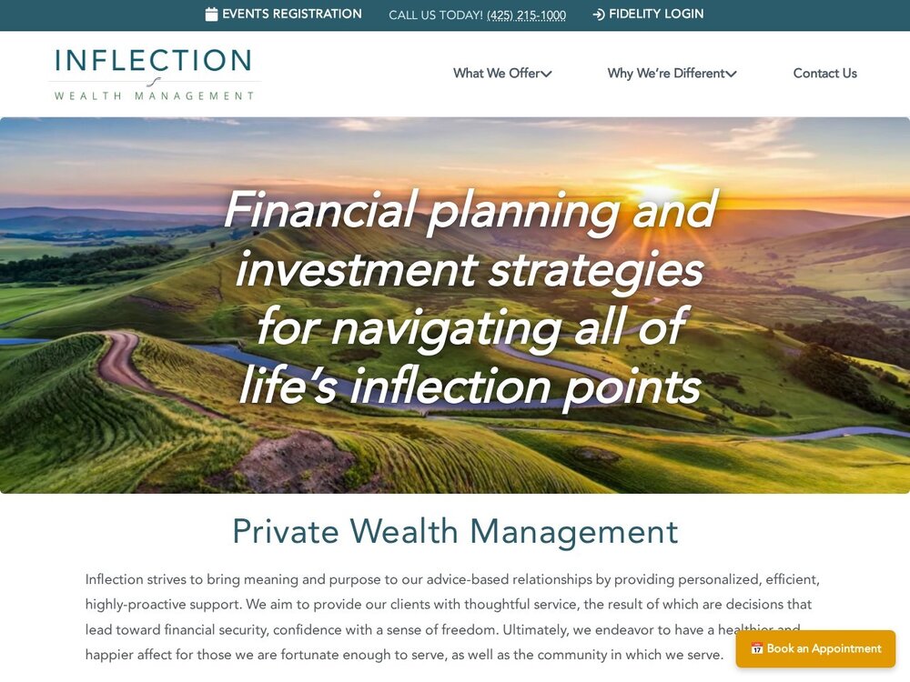 Website preview for Inflection Wealth Management Website